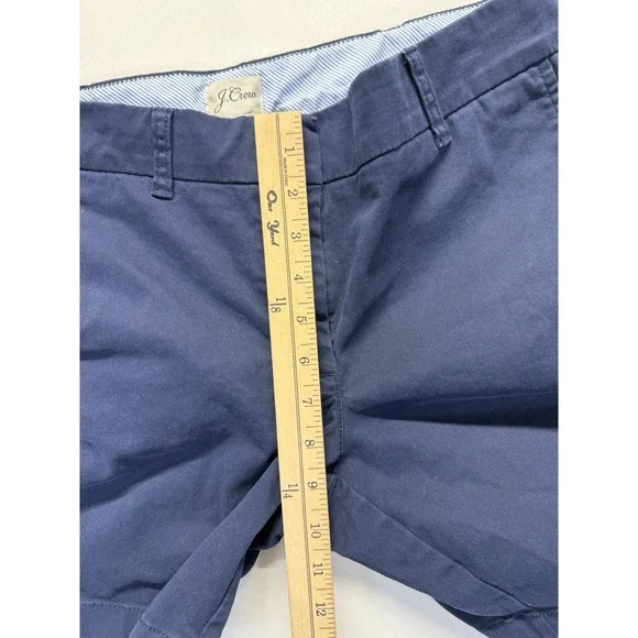 J. Crew Chino Shorts Women 6 Navy Blue Cotton Twill Mid Rise Outdoor Casual Wear - Picture 7 of 7